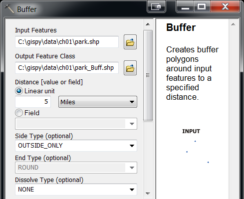 Buffer tool graphical user interface